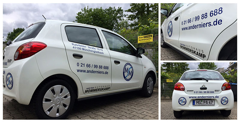 Beispiele für eine Autobeschriftung von Print Factory Mönchengladbach