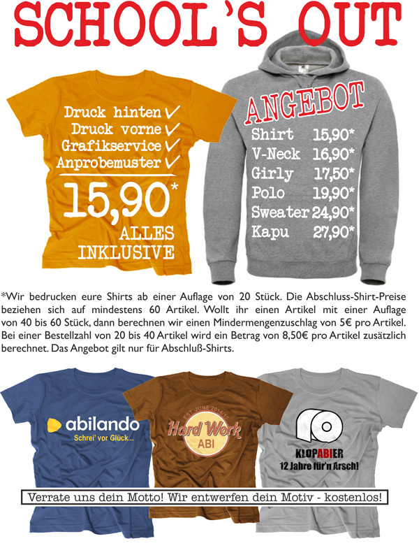 Schulabschluss Abishirts Angebot