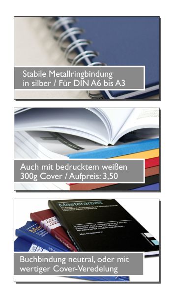 Flyer Buchbindung Bachelorarbeit Masterarbeit Softcover