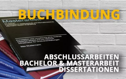 PrintFactory in Mönchengladbach bietet Buchbindung von Abschlussarbeiten oder Bachelor- & Masterarbeiten an